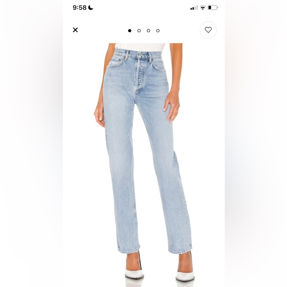 Agolde Lana jeans in the color riptide, size 23, 30” inseam